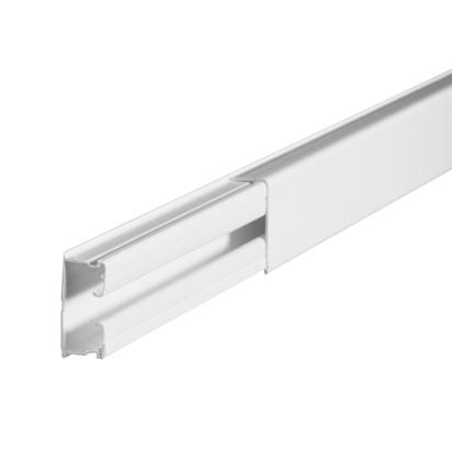 030805 Legrand 32 x 10mm mini-trunking with integrated cable seal, internal separator length 2.1m white RAL 9010