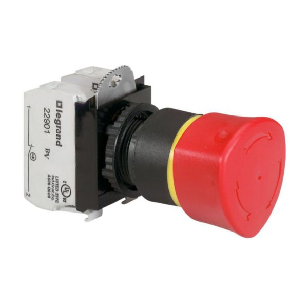 023726 Legrand Osmoz push-button push-turn non-illuminated - IP69 Ø40 - 1NO+1NC - Red