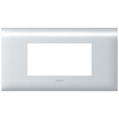 011214 Legrand 105 x 65mm aluminum luminaire channel supports Vela 4 modules with aluminum painted plate