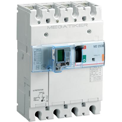 T724B200D BTicino M2 250B MEGATIKER molded case circuit breaker with integrated differential protection 3PN2 Icu 25kA In 200A