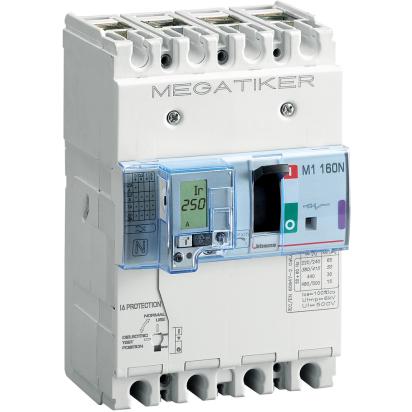 T714N40D BTicino M1 160N MEGATIKER molded case circuit breaker with integrated differential protection 3PN2 Icu 50kA In 40A