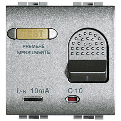 NT4305/16 BTicino 1PN1pole protected 16A 230 Vac Idn 10mA Icn 3kA magnetothermal differential circuit breaker 2 modules Tech