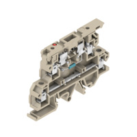 9915820001 Weidmuller - KDKS 1EN/LLC 100-250V AC/DC Fuse terminal, Screw connection, dark beige, 4 mm², 6.3 A, 250 V, Number of connections: 4, Number of levels: 2, TS 32, TS 35