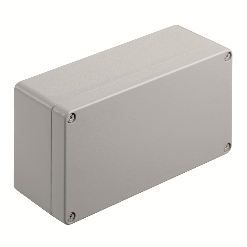 9529220000 Weidmuller - KLIPPON K51 RAL7001 Klippon K (aluminium empty enclosure), Empty enclosure, Aluminium enclosure, Height: 120 mm, Width: 220 mm, Depth: 81 mm, Material: Aluminium AlSi12, Powder-coated, textured, Silver grey
