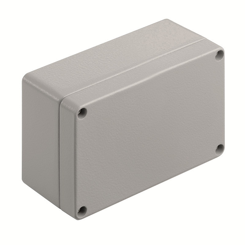 9529150000 Weidmuller - KLIPPON K21 RAL7001 Klippon K (aluminium empty enclosure), Empty enclosure, Aluminium enclosure, Height: 80 mm, Width: 125 mm, Depth: 57 mm, Material: Aluminium AlSi12, Powder-coated, textured, Silver grey