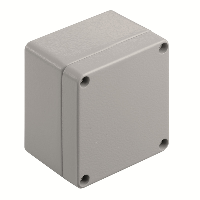 9529130000 Weidmuller - KLIPPON K11 RAL7001 Klippon K (aluminium empty enclosure), Empty enclosure, Aluminium enclosure, Height: 80 mm, Width: 75 mm, Depth: 57 mm, Material: Aluminium AlSi12, Powder-coated, textured, Silver grey