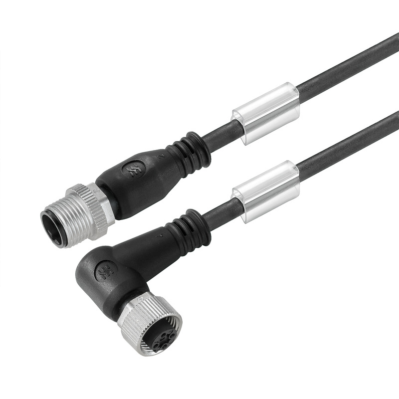9457310750 Weidmuller - SAIL-M12GM12W-4-7.5U Sensor/actuator line, Connecting line, M12 / M12, Number of poles : 4, 7.5 m, pin, straight - socket, 90°, Shielded: No, LED: No, Sheath material: PUR, Halogen: No