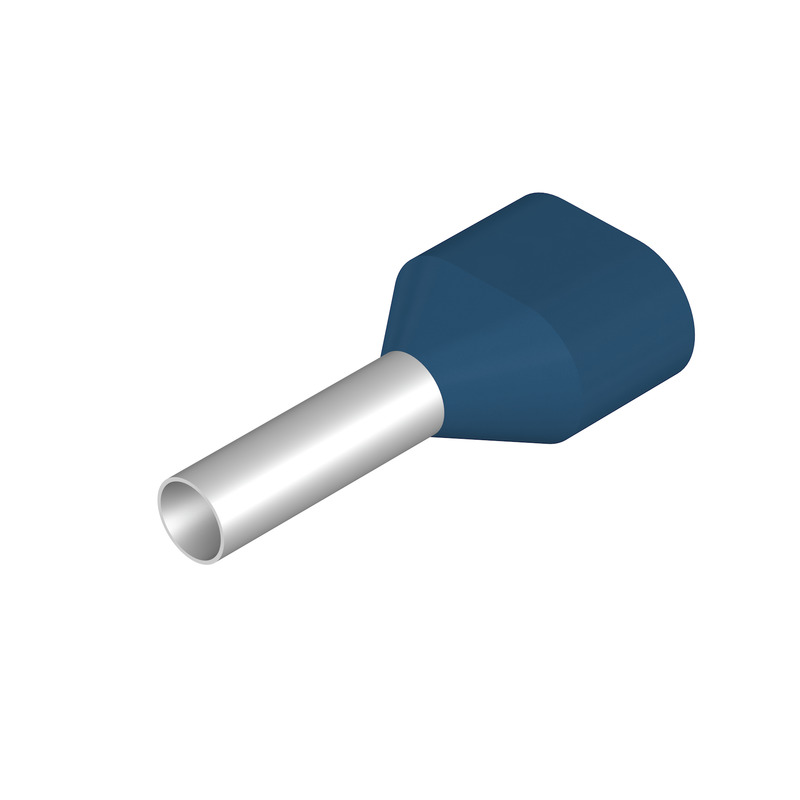 9037500000 Weidmuller - H2,5/19D ZH BL Wire-end ferrule, Twin wire-end ferrule, 13 mm, 10 mm, blue