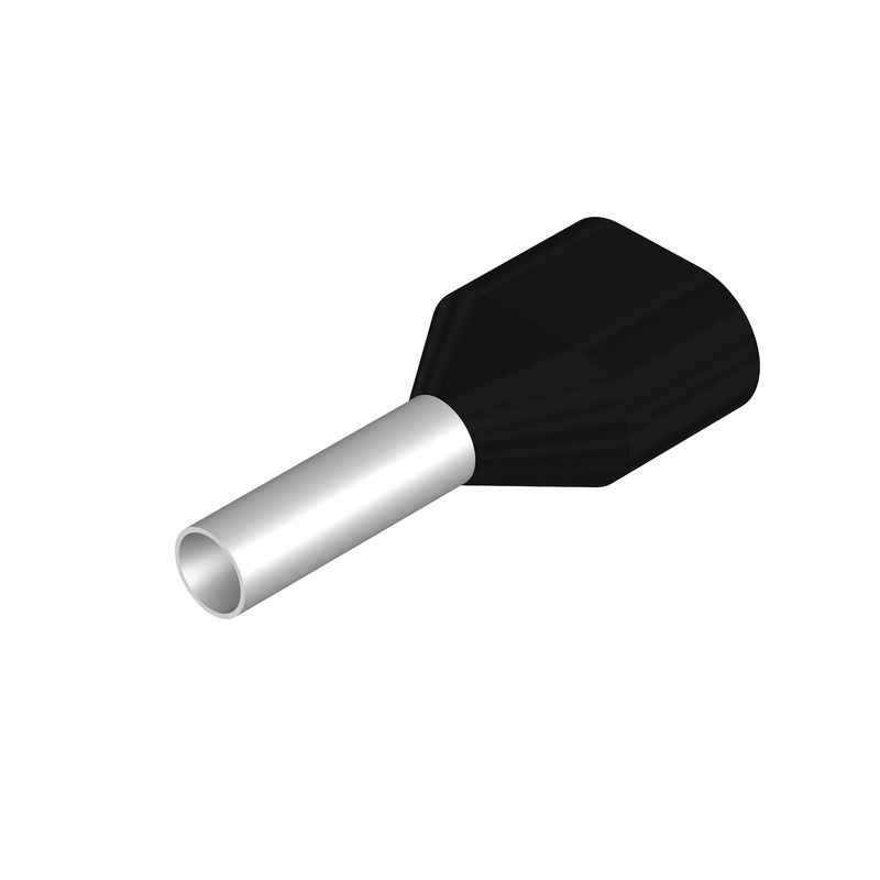 9037470000 Weidmuller - H1,5/16D ZH SW Wire-end ferrule, Twin wire-end ferrule, 11 mm, 8 mm, black