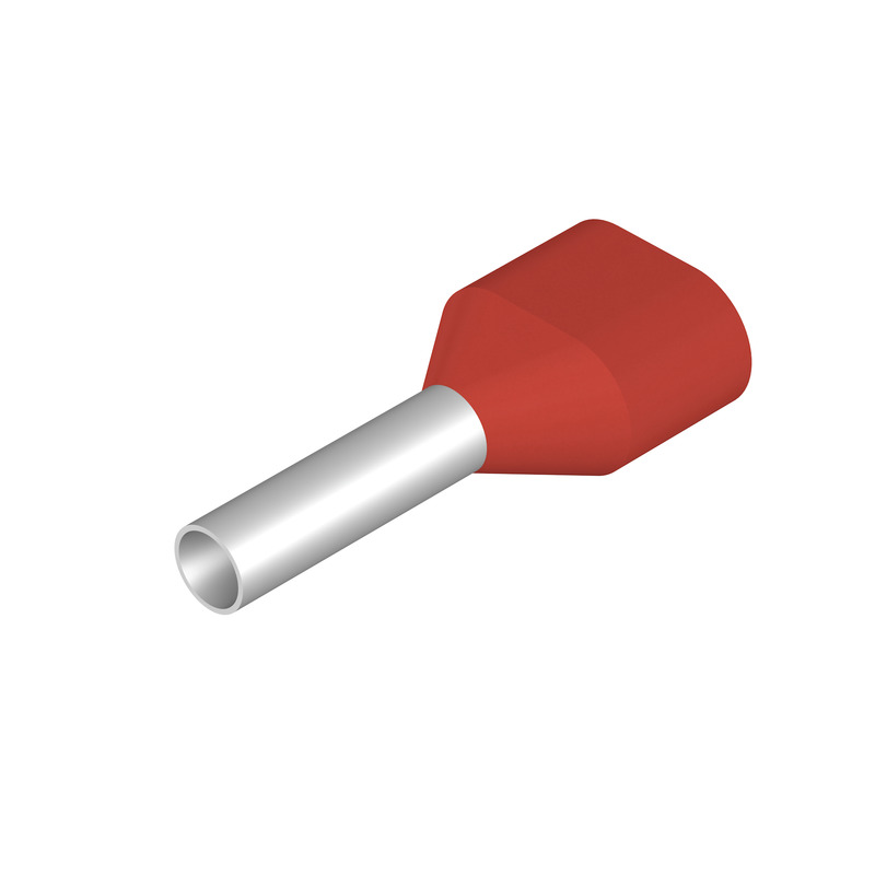 9037440000 Weidmuller - H1,0/15D ZH R Wire-end ferrule, Twin wire-end ferrule, 11 mm, 8 mm, red