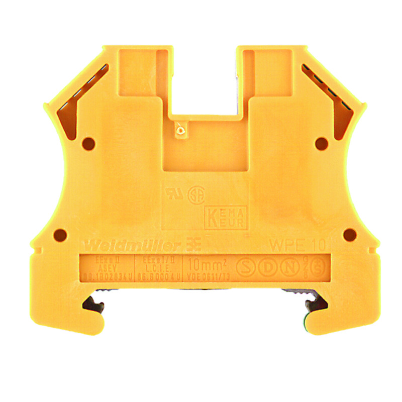 1010300000 Weidmuller - WPE 10 PE terminal, Screw connection, 10 mm², 1200 A (10 mm²), Green/yellow