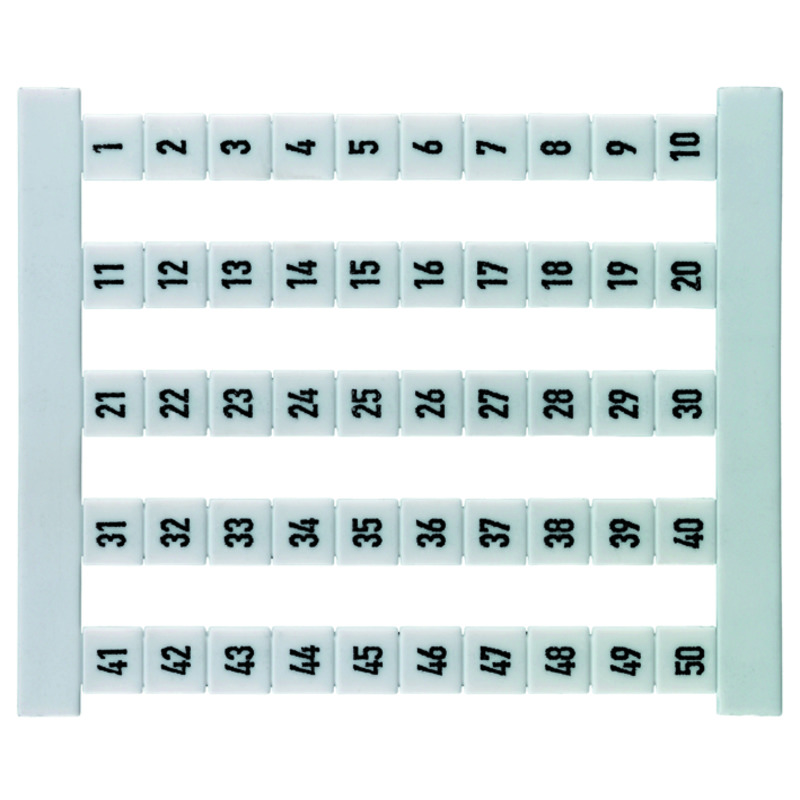 0473560001 Weidmuller - DEK 5 FS 1-50 Dekafix, Terminal marker, 5 x 5 mm, Pitch in mm (P): 5.00 Weidmueller, white
