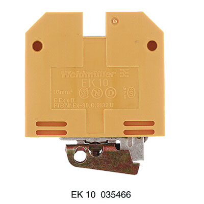 0354660000 Weidmuller - EK 10 SAK Series, PE terminal, Rated cross-section: 10 mm², Screw connection, Green/yellow