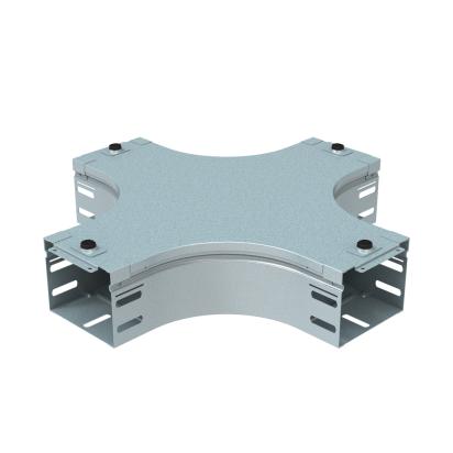 AT150Z Legrand Flat cross complete with lid. Height 75 mm. Width 150 mm. Z finish Sendzimir galvanized steel.