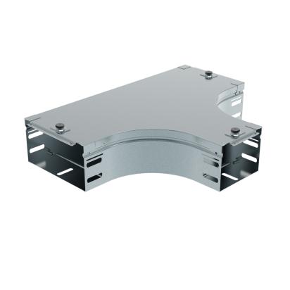 ASR33Z Legrand Flat T-shaped drift with reduced ports, complete with cover. Height 75 mm. Reduction from 150 mm to 75 mm. Finish Z Sendzimir galvanized steel