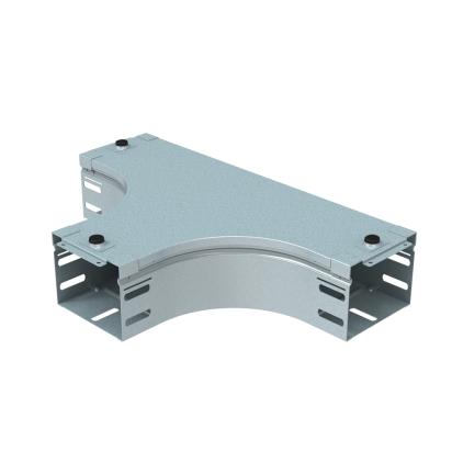 AS100Z Legrand Flat T-shaped drift complete with cover. Height 75 mm. Width 100 mm. Finish Z Sendzimir galvanized steel.