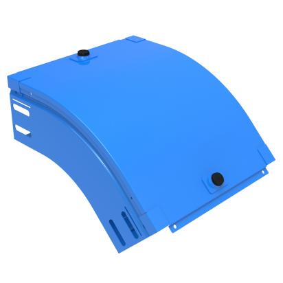 AQ200G Legrand Downward bend at 45 complete with cover. Height 75 mm. Width 200 mm. Finish G Steel enameled blue GammaP.
