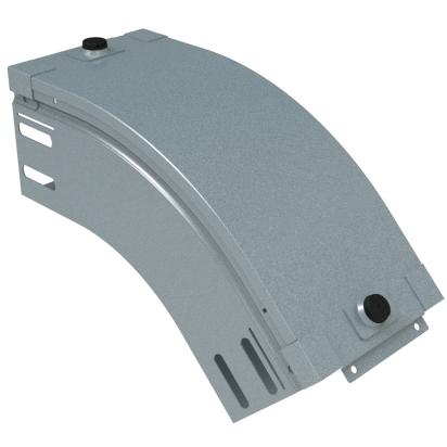 AQ100Z Legrand Downward bend at 45 complete with cover. Height 75 mm. Width 100 mm. Z finish Sendzimir galvanized steel.