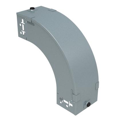AP100Z Legrand Downward 90-degree bend with reverse plane complete with cover. Height 75 mm. Width 100 mm. Finish Z Sendzimir galvanized steel.