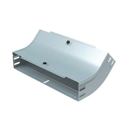 AN400Z Legrand Upward curve at 45 complete with cover. Height 75 mm. Width 400 mm. Finish Z Galvanized steel sendzimir