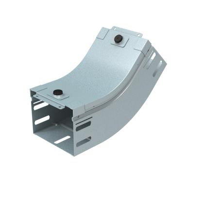 AN075Z Legrand Upward curve at 45 complete with cover. Height 75 mm. Width 75 mm. Finish Z Sendzimir galvanized steel