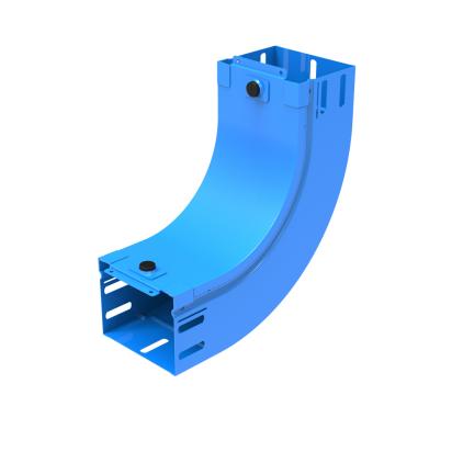 AM075G Legrand Upward curve at 90 complete with cover. Height 75 mm. Width 75 mm. Finish G Steel enameled blue GammaP.