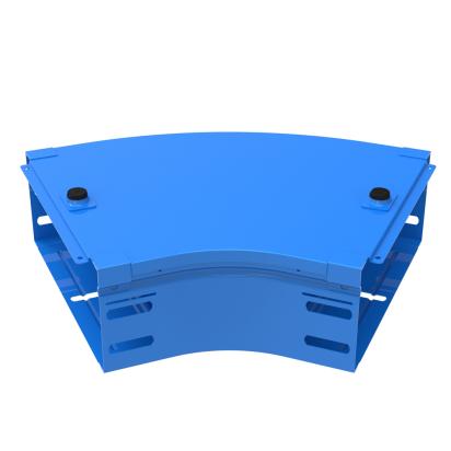 AJ300G Legrand 45 flat bend complete with cover. Height 75 mm. Width 300 mm. Finish G Steel enameled blue GammaP.