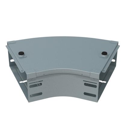 AJ200Z Legrand 45 flat bend complete with cover. Height 75 mm. Width 200 mm. Z finish Sendzimir galvanized steel.