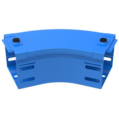 AJ150G Legrand 45 flat bend complete with cover. Height 75 mm. Width 150 mm. Finish G Steel enameled blue GammaP.