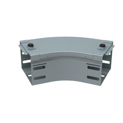 AJ100Z Legrand 45 flat bend complete with cover. Height 75 mm. Width 100 mm. Z finish Sendzimir galvanized steel.