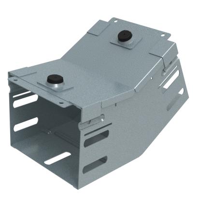 AE150Z Legrand Upward curve at 30 complete with cover. Height 75 mm. Width 150 mm. Finish Z Sendzimir galvanized steel