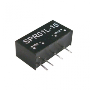 SPR01N-05 Mean Well DC-DC Converter PCB mount; Input 21.6-26.4Vdc; Single Output 5Vdc at 0.2A; SIP through hole package; 1000Vdc I/O isolation; SPR01N-05 is succeeded by SPRN01N-05.