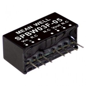 SPBW03G-15 Mean Well DC-DC Converter PCB mount; Input 18-75Vdc; Single Output 15Vdc at 0.2A; SIP Through hole package