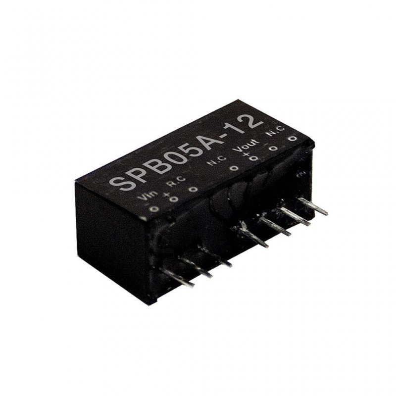 SPB05A-05 Mean Well DC-DC Regulated Single Output Converter; Output 5VDC at 1A; 1500VDC I/O isolation; SIP package; SPB05A-05 is succeeded by SPBW06F-05.