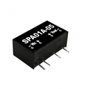 SPA01C-15 Mean Well DC-DC Regulated Single Output Converter; Output 15VDC at 0.067A; 1500VDC I/O isolation; SIP package