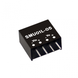SMU01N-15 Mean Well DC-DC Converter PCB mount; Input 24Vdc +- 10%; Output 15Vdc at 0.067A; DIP Through hole package; Operating temperature -40°C to +85°C