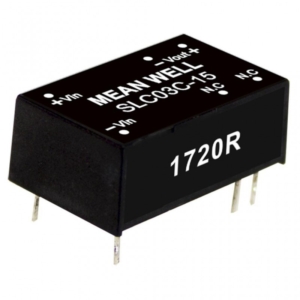 SLC03C-05 Mean Well DC-DC Converter PCB mount; Input 36-75Vdc; Single Output 5Vdc at 0.6A; DIP Through hole package