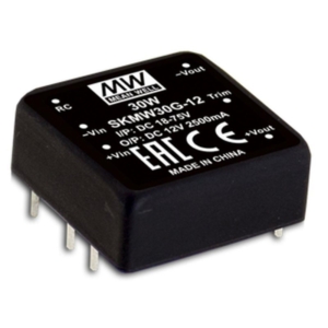 SKMW30F-05 Mean Well DC-DC Converter PCB mount; Input 9-36Vdc; Single Output 5Vdc at 6A; DIP Through hole package; 1\" x 1\" ultra compact size; Remote ON/OFF