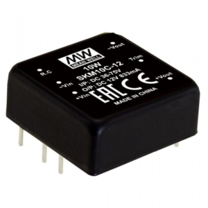 SKM10C-05 Mean Well DC-DC Converter PCB mount; Input 36-75Vdc; Single Output 5Vdc at 2A; DIP Through hole package; 1\" x 1\" ultra compact size; Remote ON/OFF