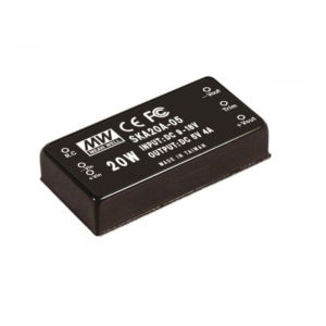 SKA20A-12 Mean Well DC-DC Converter PCB mount; Input 9-18Vdc; Output 12Vdc at 1.666A; DIP Through hole package; Built-in EMI filter; 2\" x 1\" compact size