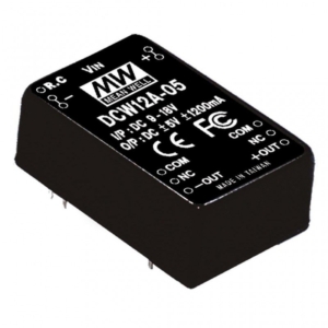 DCW12A-12 Mean Well DC-DC Converter PCB mount; Input 9-18Vdc; Output +/-12Vdc at 0.5A