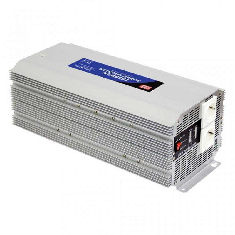 A302-2K5-F3 Mean Well DC-AC Modified sine wave inverter 2500W; Input 24Vdc; Output 230Vac; ON/OFF switch; Cooling fan ON/OFF control