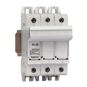021405 Legrand Fully protected SP sectional fuse holder. Three-pole Neutral SP. 38 for industrial fuses 10.3 x 38 Depth 44 mm.
