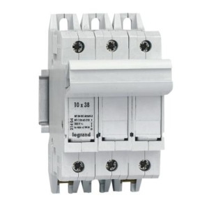 021404 Legrand Fully protected SP disconnectable fuse holder. Tripolar. SP. 38 for industrial fuses 10.3 x 38 Depth 44 mm.