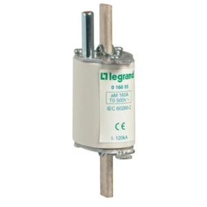 016535 Legrand Knife fuses type aM A.C.R. High breaking capacity. Size 0 With indicator. Rated current 63 A, Voltage 500 Vac. Breaking capacity 120 kA