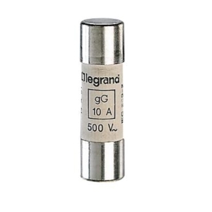 014310 Legrand Cylindrical fuses type gG A.C.R. High breaking capacity. 10 A rated current. Without striker 14 x 51 mm. Voltage 500 Vac. Breaking capacity 100 kA.