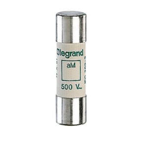 014002 Legrand Cylindrical fuses type aM A.C.R. High breaking capacity. Rated current 2 A. Without striker. 14 x 51 mm. Voltage 500 Vac Breaking capacity 100 kA.