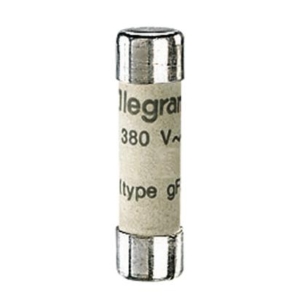 012316 Legrand Cylindrical fuses type gG B.C.R. Low breaking capacity. Rated current 16 A. Without indicator 8 x 32 mm. Voltage 400 Vac Breaking capacity 20 kA