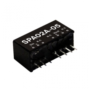 SPA02C-12 Mean Well DC-DC Converter PCB mount; Input 36-72Vdc; Output 12Vdc at 0.167A; SIP through hole package; SPA02C-12 is succeeded by SPAN02C-12.