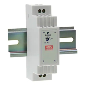 DR-15-12 Mean Well POWER SUPPLY, 1.25 AMP, 1 PHASE, 85-264 VAC INPUT, 120-370 VDC INPUT, 12 VDC OUTPUT, 15 W, DIN RAIL MOUNT, -20 TO +60 DEGREES C